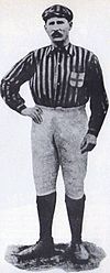 A black and white picture of Herbert Kilpin, the first captain of A.C. Milan