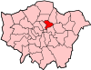 Location of the London Borough of Hackney in Greater London