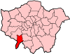 Location of the London Borough of Kingston upon Thames in Greater London