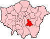 Location of the London Borough of Lewisham in Greater London