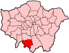 Location of the London Borough of Sutton in Greater London