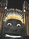 Entrance to Luna Park Sydney at night