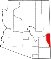 State map highlighting Greenlee County