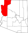 State map highlighting Mohave County