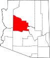 State map highlighting Yavapai County