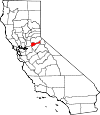 State map highlighting Amador County