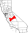 State map highlighting Fresno County