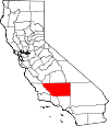 State map highlighting Kern County