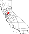 State map highlighting Sacramento County