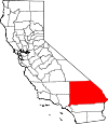 State map highlighting San Bernardino County