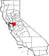 State map highlighting San Joaquin County