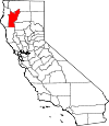 State map highlighting Trinity County