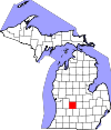 State map highlighting Ionia County