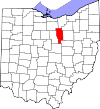 State map highlighting Ashland County