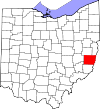 State map highlighting Belmont County
