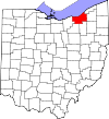 State map highlighting Cuyahoga County