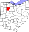 State map highlighting Hancock County