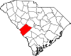 State map highlighting Aiken County