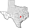 State map highlighting Bastrop County