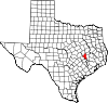 State map highlighting Brazos County