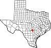 State map highlighting Comal County