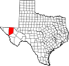 State map highlighting Culberson County