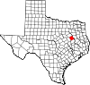 State map highlighting Freestone County