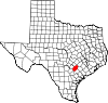 State map highlighting Gonzales County