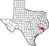 State map highlighting Harris County