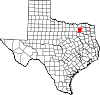 State map highlighting Hunt County