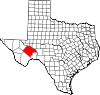 State map highlighting Pecos County