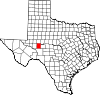 State map highlighting Reagan County