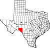 State map highlighting Val Verde County