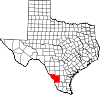 State map highlighting Webb County