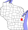 State map highlighting Calumet County