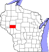 State map highlighting Eau Claire County