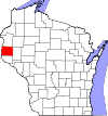 State map highlighting Saint Croix County