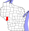 State map highlighting Trempealeau County