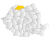 Map of Romania highlighting Maramureş County