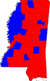 Mississippi Senatorial Election Results by county, 2008.png