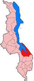 Location of Mangochi District in Malawi
