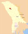 Map of Moldova highlighting Bălţi