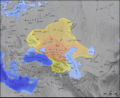 Map showing extent of Khazar lands