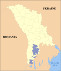 Map of Moldova highlighting Gagauzia