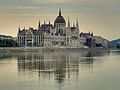Hungarian Parliament the Pest side of the Danube.jpg