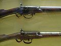 The breech end of two Kammerlader rifles