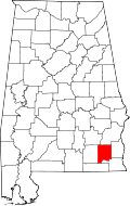 Map of Alabama highlighting Dale County