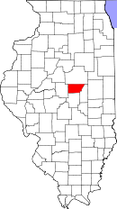 Map of Illinois highlighting De Witt County