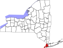 The location of New York City within New York State