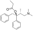Chemical structure of Dextropropoxyphene.